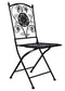 Chivari Rustic Matte Black Barcelona Bistro Folding Chair CBBMB-AX-T