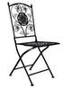 Chivari Rustic Matte Black Barcelona Bistro Folding Chair CBBMB-AX-T