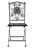 Chivari Rustic Matte Black Barcelona Bistro Folding Chair CBBMB-AX-T