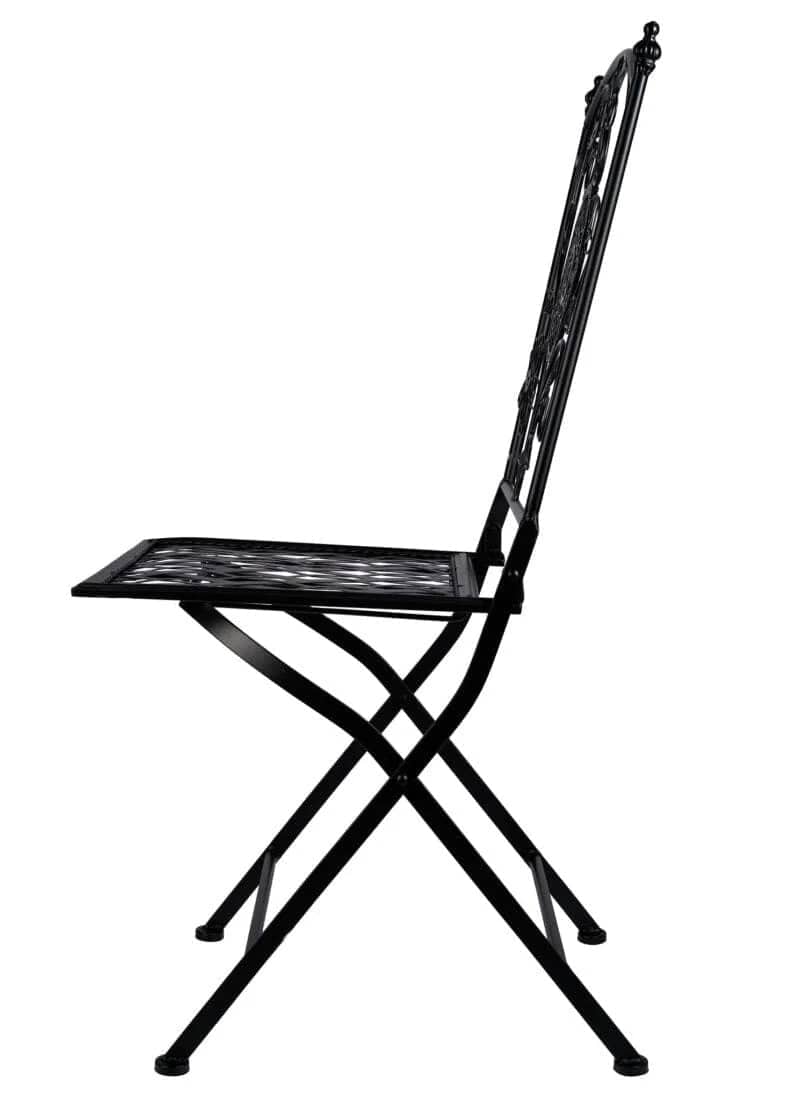 Chivari Rustic Matte Black Barcelona Bistro Folding Chair CBBMB-AX-T