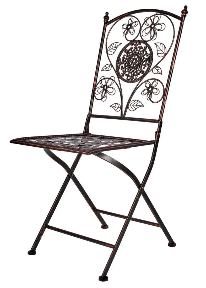 Chivari Distressed Bronze Barcelona Bistro Folding Chair CBBMBR-AX-T
