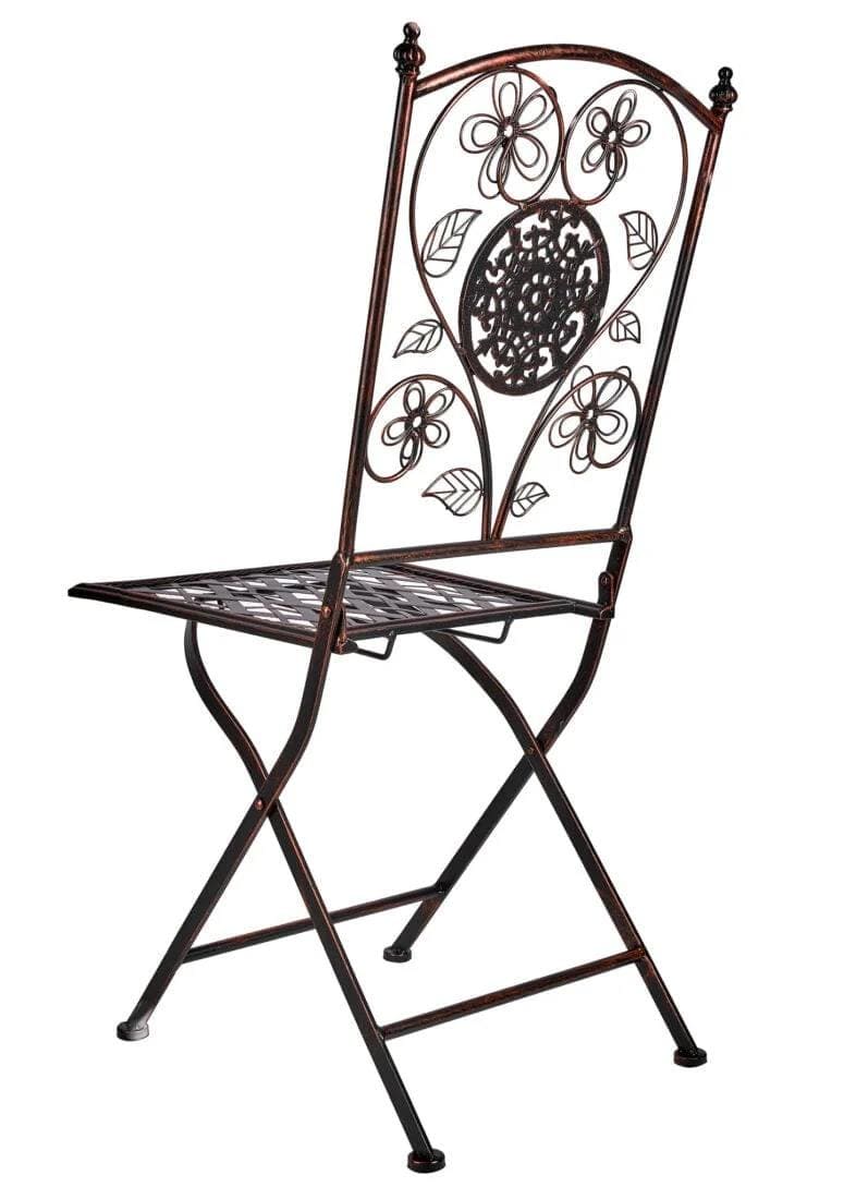 Chivari Distressed Bronze Barcelona Bistro Folding Chair CBBMBR-AX-T