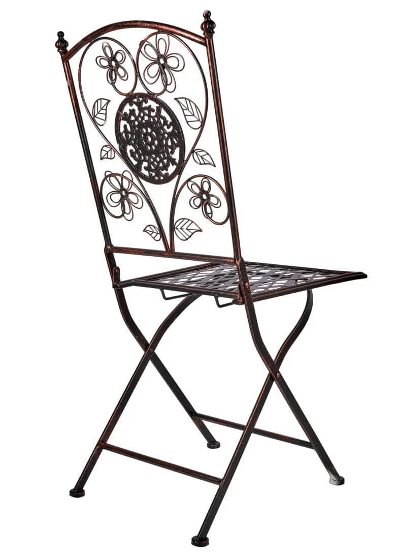 Chivari Distressed Bronze Barcelona Bistro Folding Chair CBBMBR-AX-T