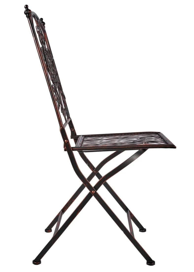 Chivari Distressed Bronze Barcelona Bistro Folding Chair CBBMBR-AX-T