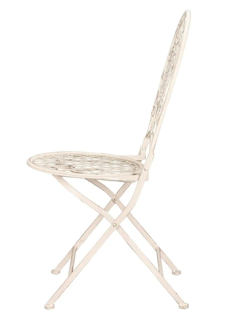 Chivari Barcelona Bistro Chair Antique White with Round Seat and Back CBBMRW-AX-T