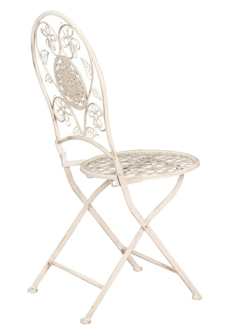 Chivari Barcelona Bistro Chair Antique White with Round Seat and Back CBBMRW-AX-T