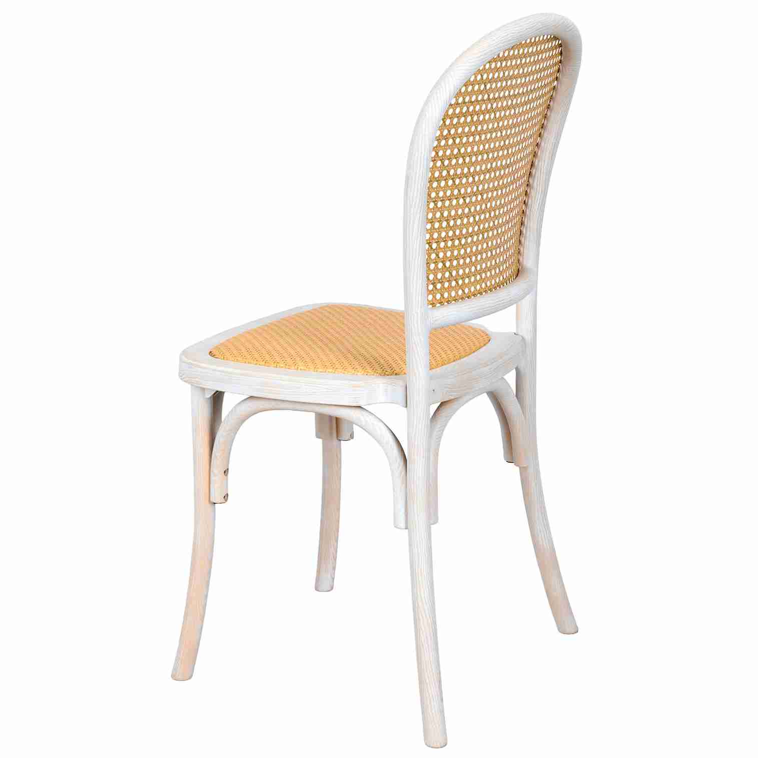 Chivari White Distressed Bent Cane Resin Chair CBCWD-ZG-T