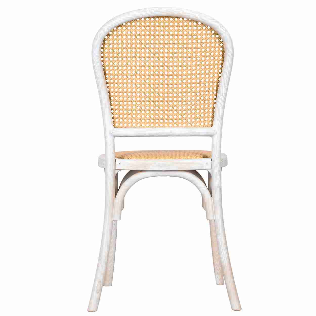 Chivari White Distressed Bent Cane Resin Chair CBCWD-ZG-T