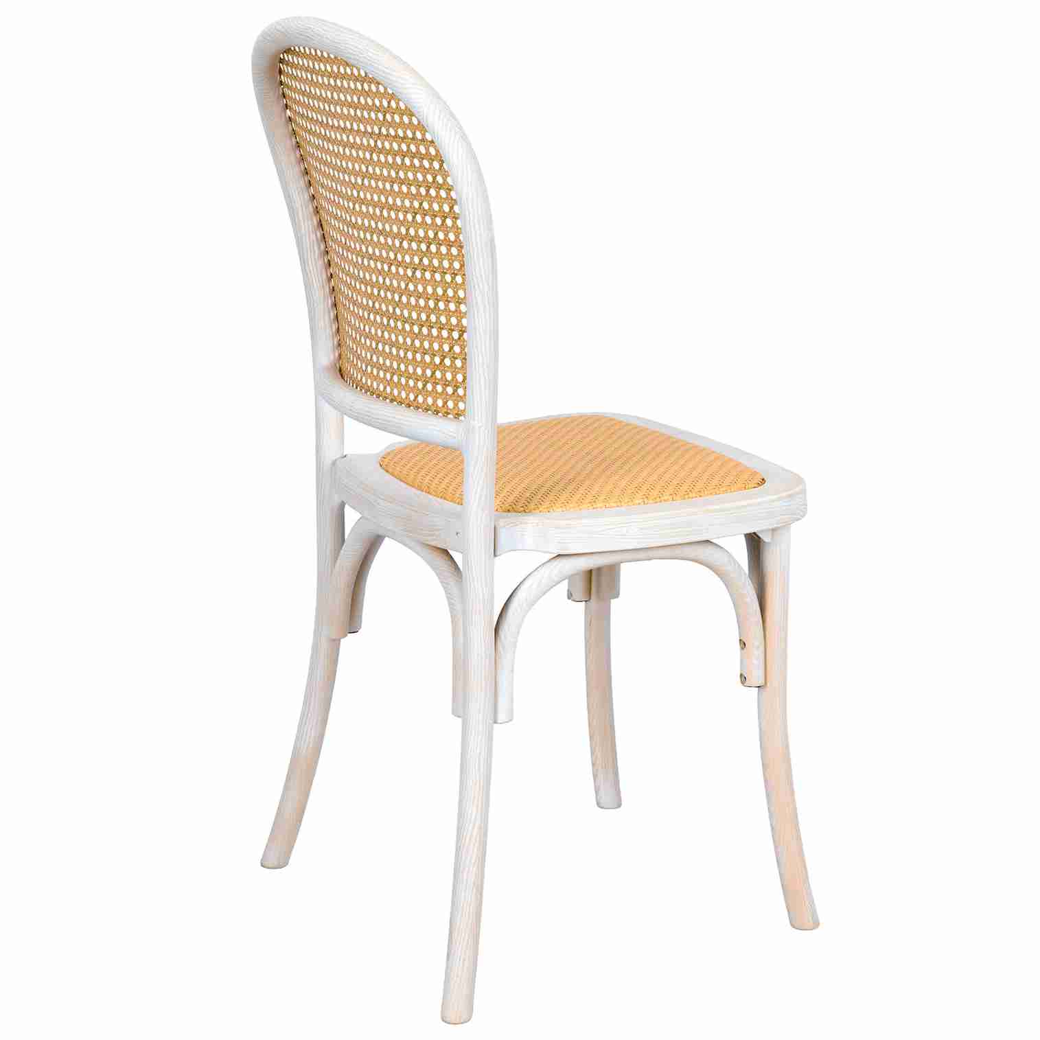 Chivari White Distressed Bent Cane Resin Chair CBCWD-ZG-T