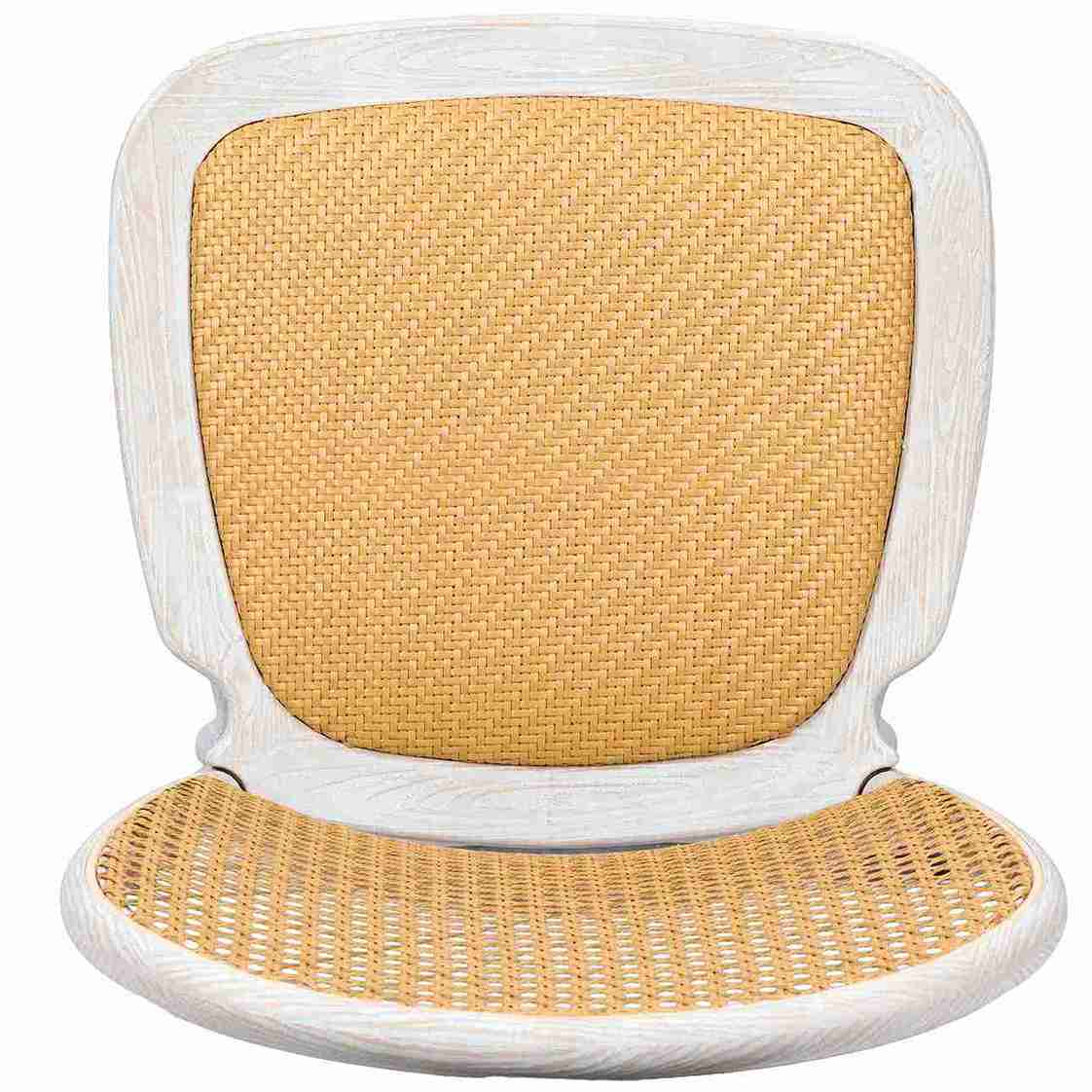 Chivari White Distressed Bent Cane Resin Chair CBCWD-ZG-T