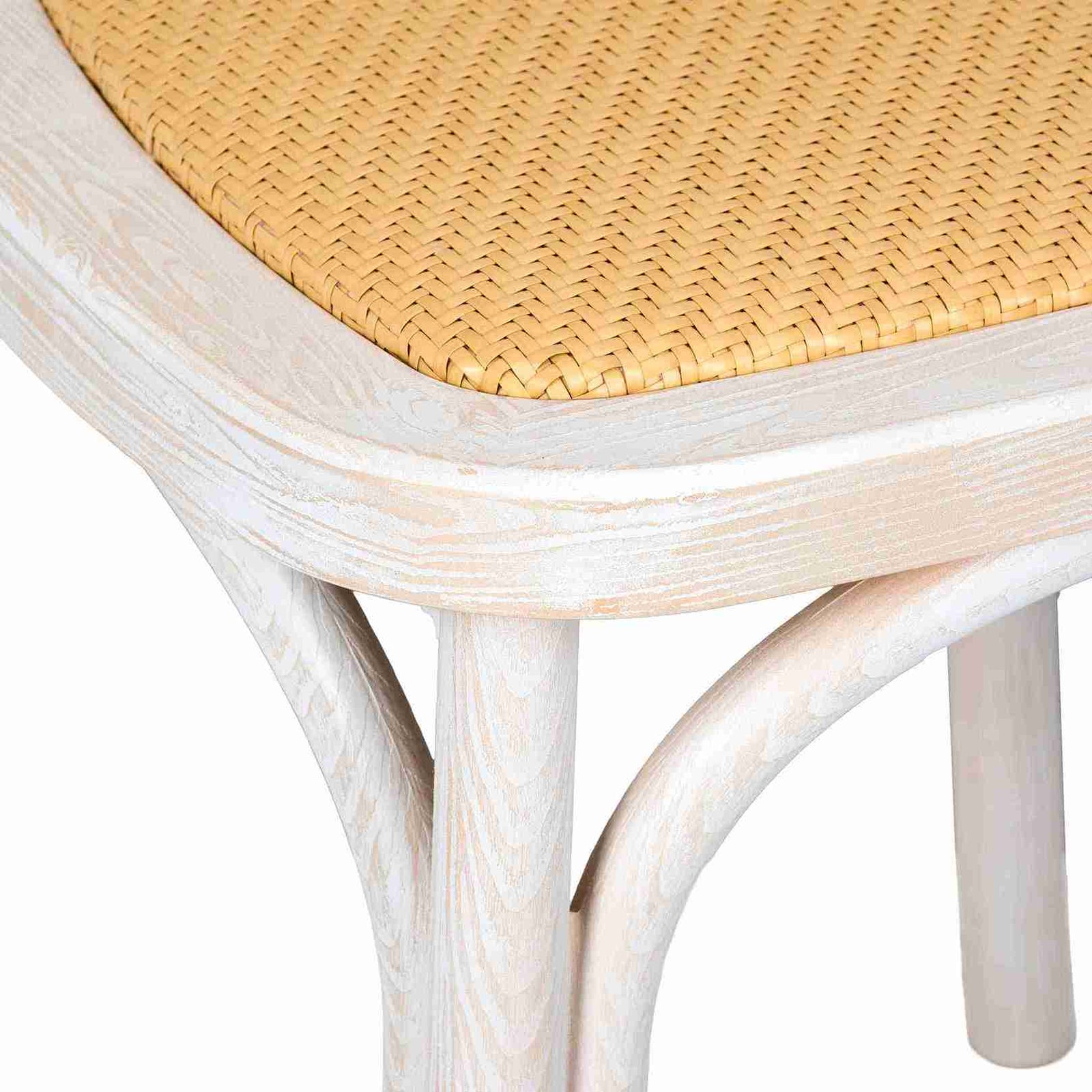 Chivari White Distressed Bent Cane Resin Chair CBCWD-ZG-T