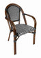 Toulouse Black and White French Bistro Chair Patio Dining with Arms CBPABLA-AX-T