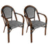 Toulouse Scratch and Dent Black and White French Bistro Chair Patio Dining with Arms CBPABLA-AX-T-SD