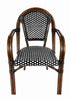 Toulouse Black and White French Bistro Chair Patio Dining with Arms CBPABLA-AX-T