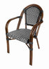 Toulouse Black and White French Bistro Chair Patio Dining with Arms CBPABLA-AX-T