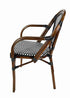 Toulouse Black and White French Bistro Chair Patio Dining with Arms CBPABLA-AX-T
