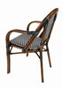Toulouse Black and White French Bistro Chair Patio Dining with Arms CBPABLA-AX-T