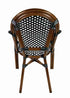Toulouse Black and White French Bistro Chair Patio Dining with Arms CBPABLA-AX-T