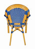 Toulouse Blue and White French Bistro Patio Dining Chair with Arms CBPABLU-AX-T