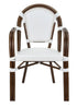 Toulouse White on White French Bistro Patio Dining Chair with Arms CBPAWD-AX-T