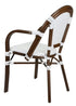 Toulouse White on White French Bistro Patio Dining Chair with Arms CBPAWD-AX-T