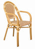 Toulouse Beige and Maroon French Bistro Patio Dining Chair with Arms CBPAWM-AX-T