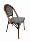 Toulouse Black on White French Bistro Patio Dining Chair CBPBLA-AX-T