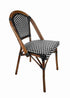 Toulouse Black on White French Bistro Patio Dining Chair CBPBLA-AX-T