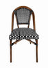 Toulouse Black on White French Bistro Patio Dining Chair CBPBLA-AX-T