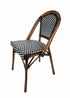 Toulouse Black on White French Bistro Patio Dining Chair CBPBLA-AX-T