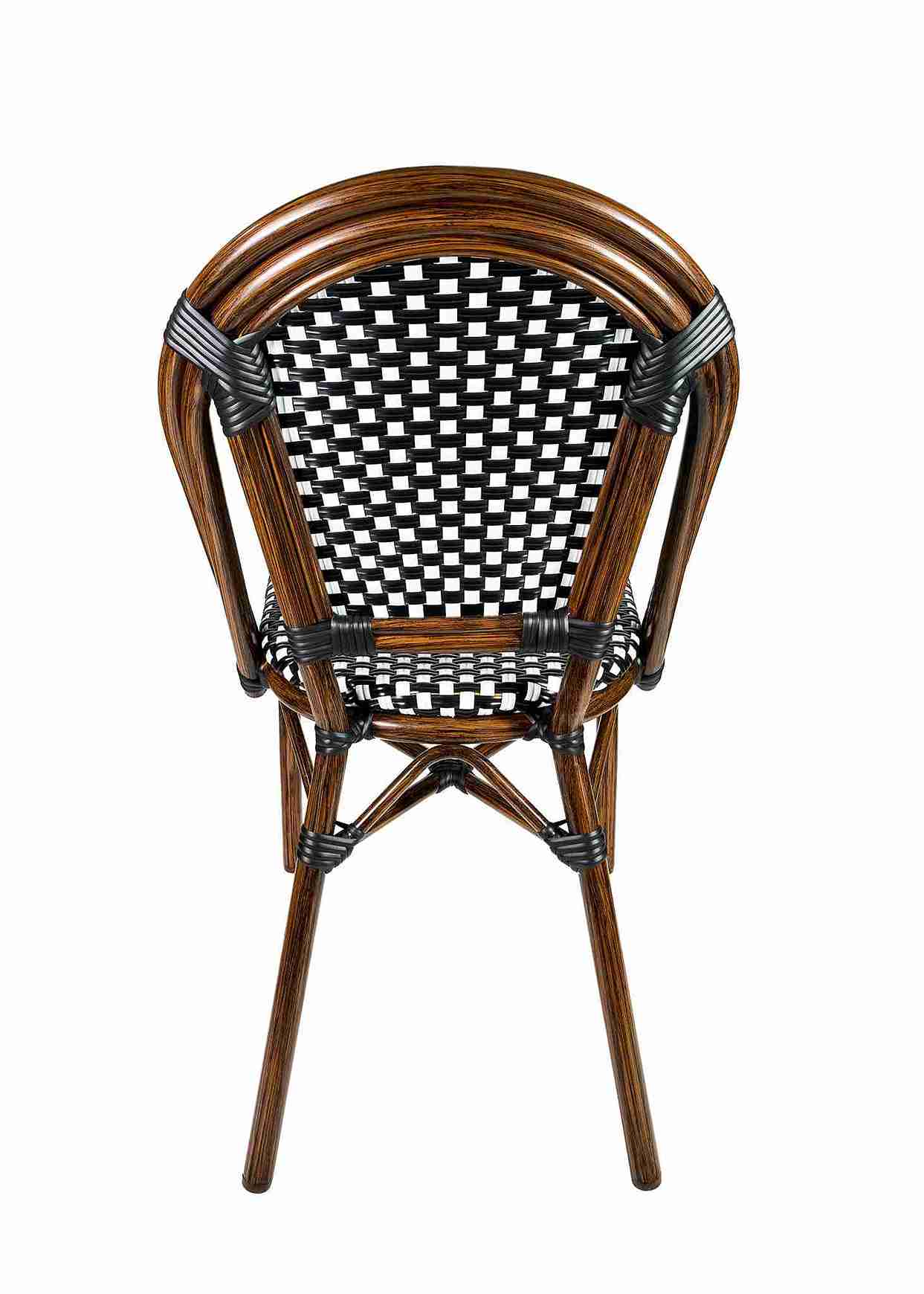 Toulouse Black on White French Bistro Patio Dining Chair CBPBLA-AX-T