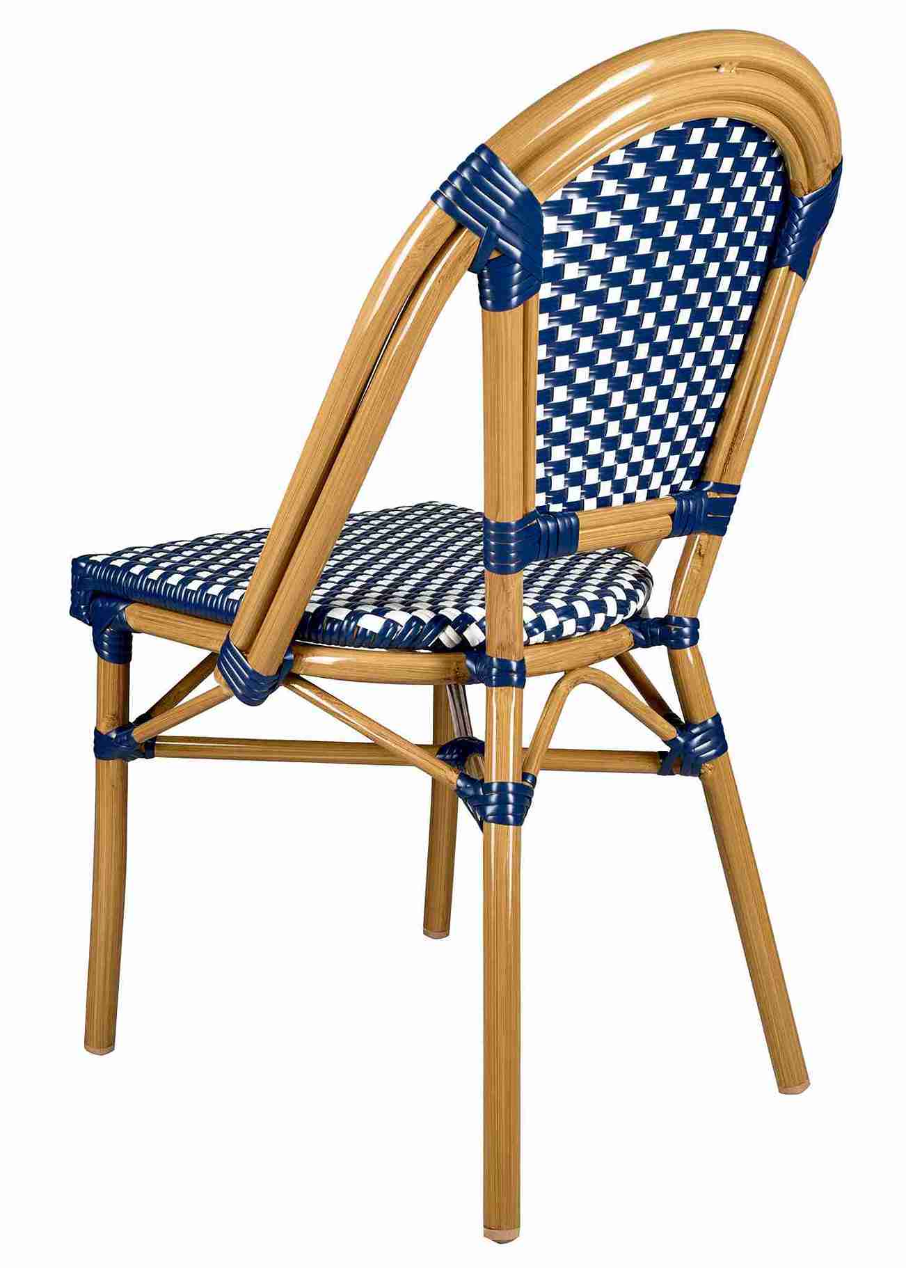 Toulouse Blue and White French Bistro Patio Dining Chair CBPBLU-AX-T