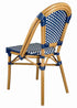 Toulouse Blue and White French Bistro Patio Dining Chair CBPBLU-AX-T