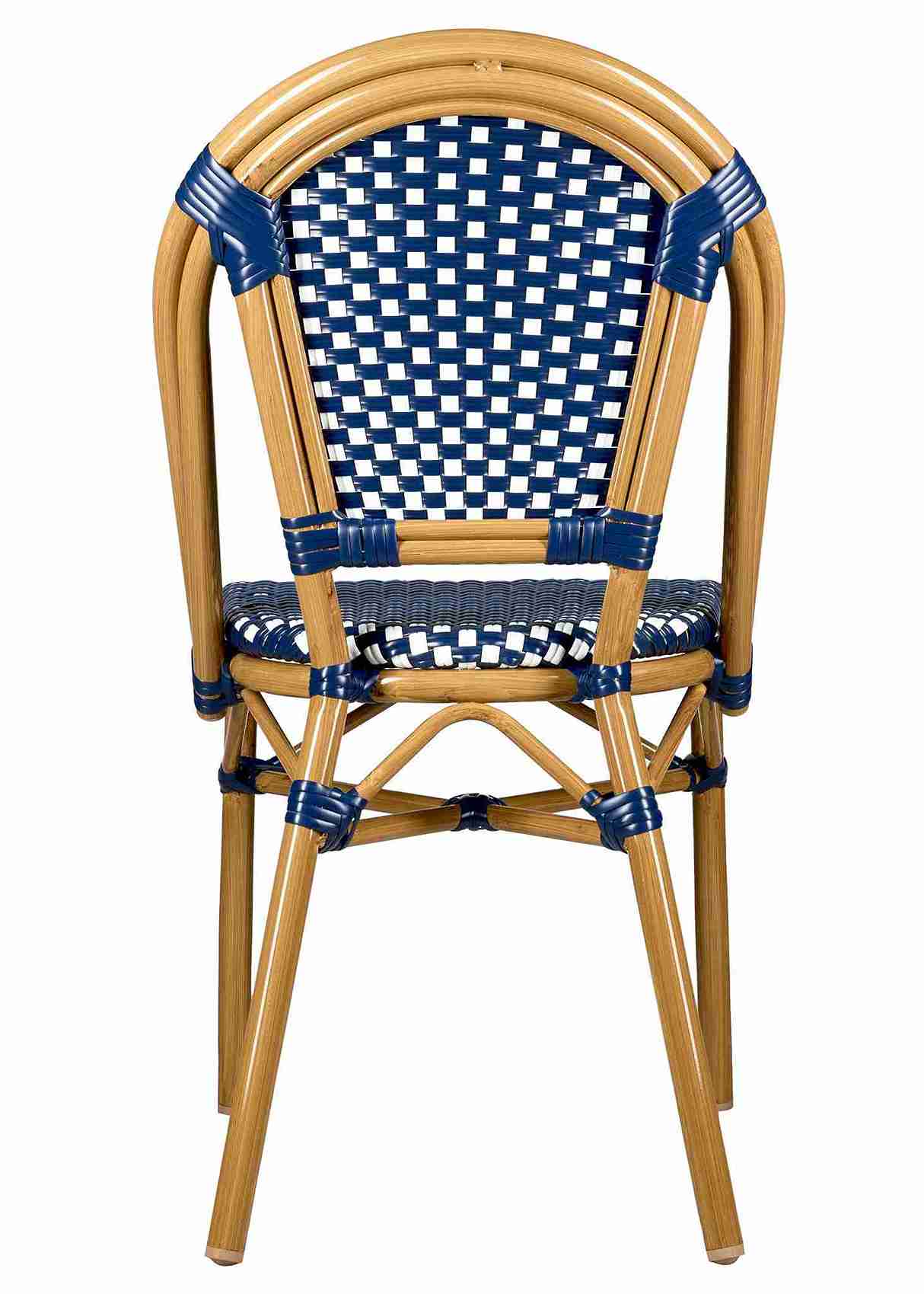 Toulouse Blue and White French Bistro Patio Dining Chair CBPBLU-AX-T