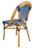 Toulouse Blue and White French Bistro Set Includes 48" x 36" Table and 4 Chairs FBK-SQ-BLU-BLU4-AX