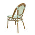 Chivari Sage Green on White PE Rattan Armless Bistro Chair Medium Frame CBPSGW-AX-T