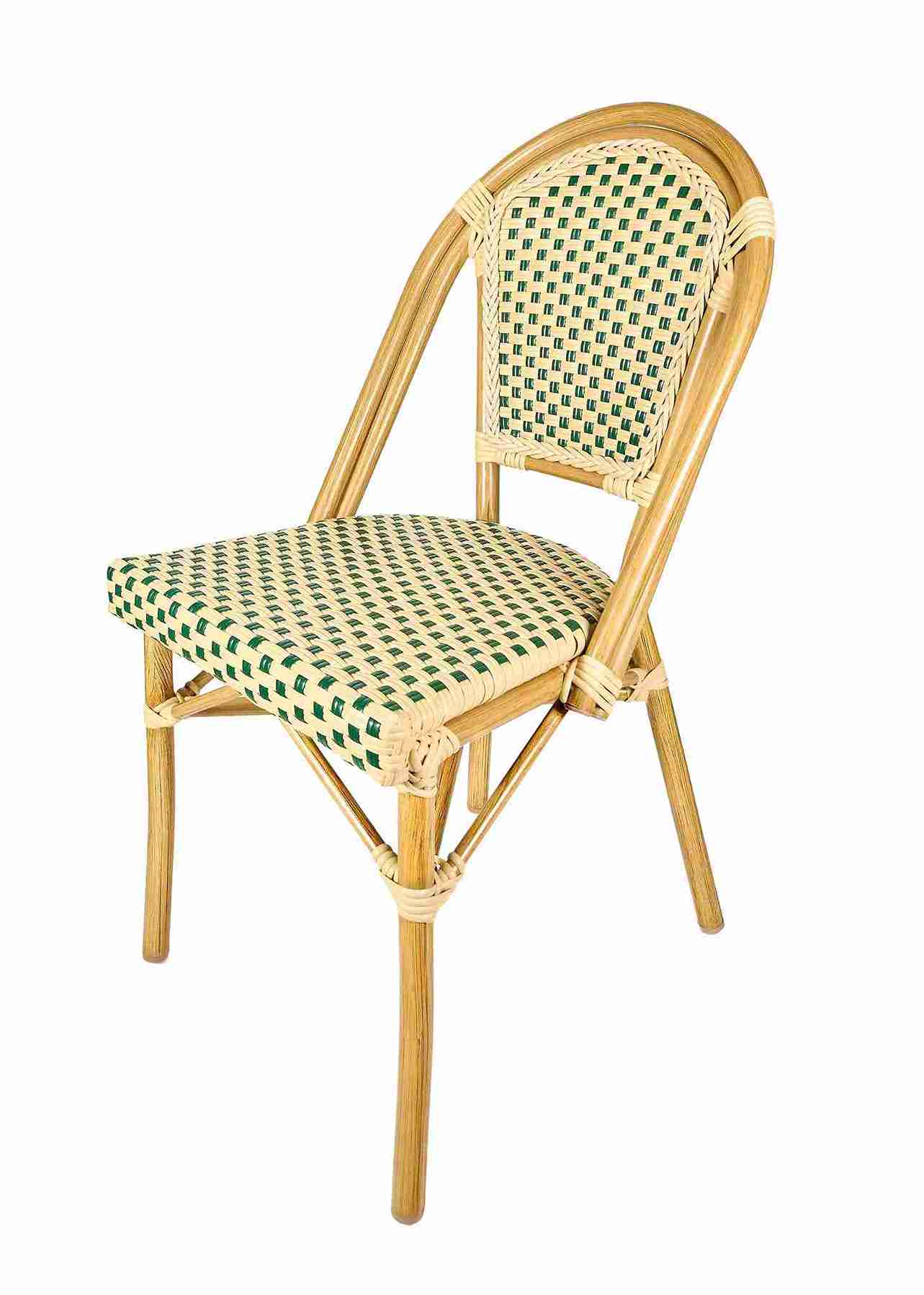 Toulouse Beige and Green French Bistro Patio Dining Chair CBPW-AX-T