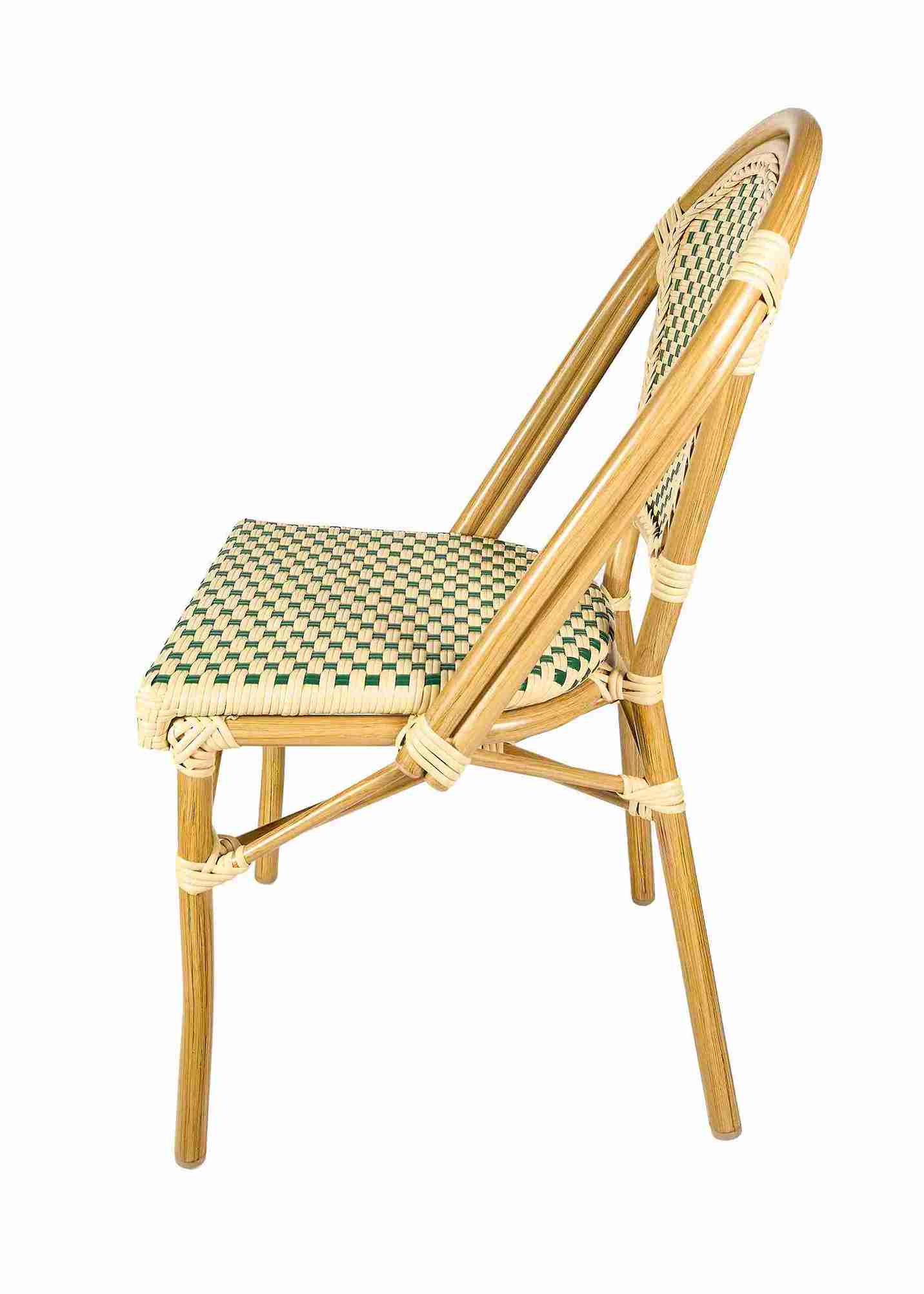 Toulouse Beige and Green French Bistro Patio Dining Chair CBPW-AX-T
