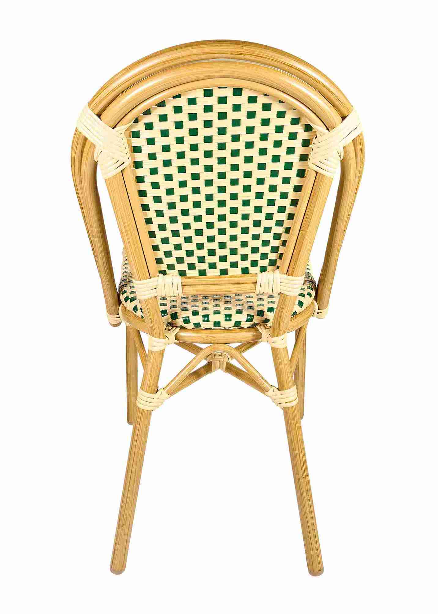 Toulouse Beige and Green French Bistro Patio Dining Chair CBPW-AX-T