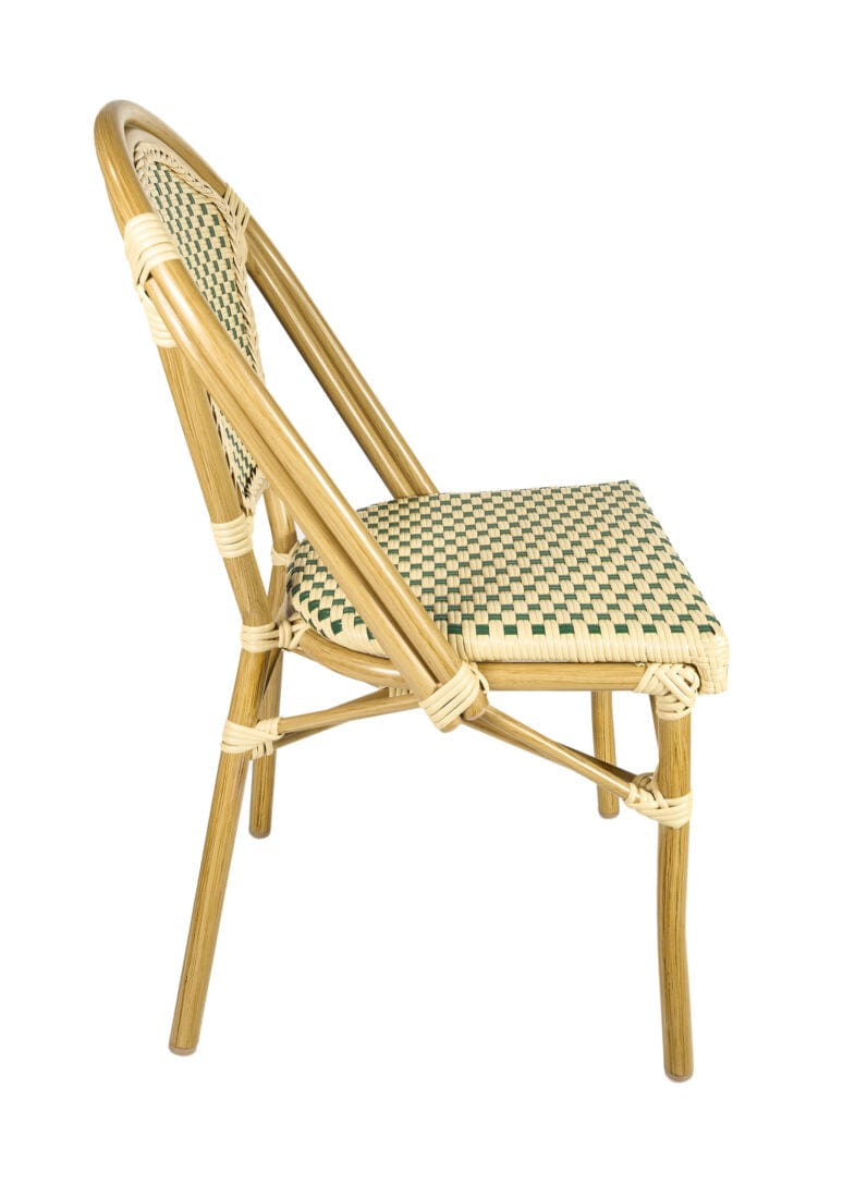 Toulouse Beige and Green French Bistro Set Includes 40" Table and 4 Chairs FBK-BG-W4-AX