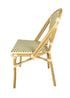 Toulouse Beige and Green French Bistro Set Includes 40" Table and 4 Chairs FBK-BG-W4-AX