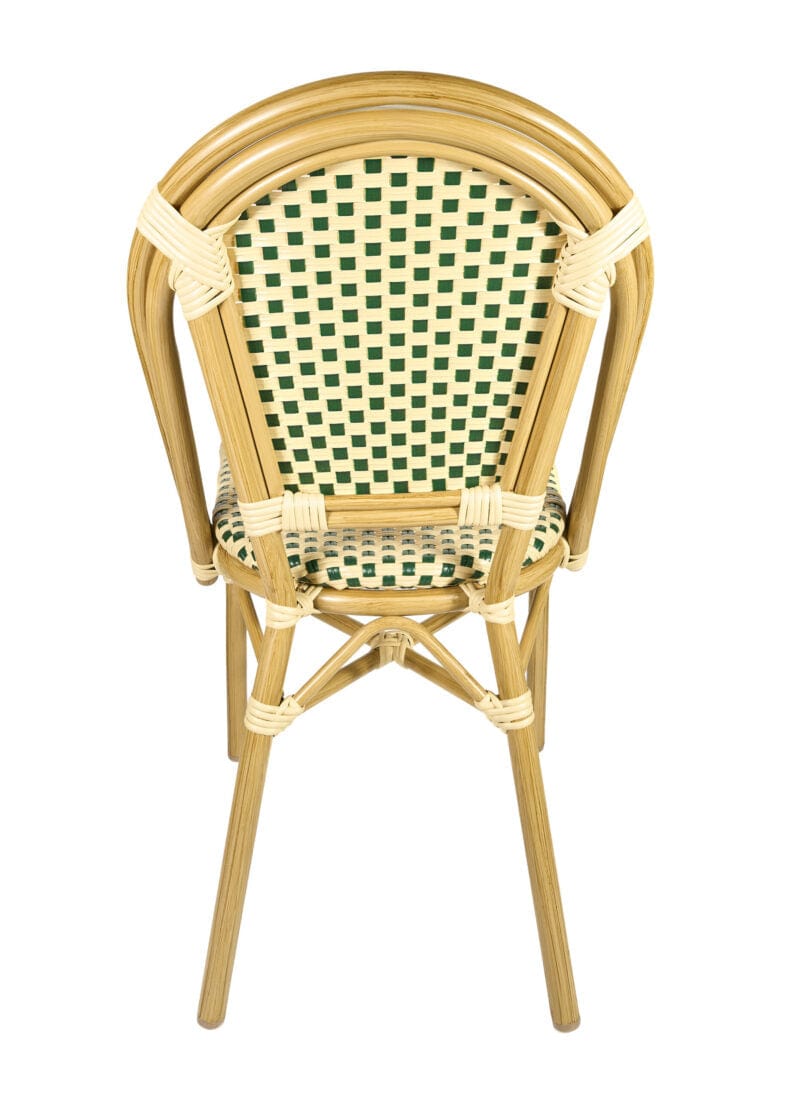 Toulouse Beige and Green French Bistro Set Includes 40" Table and 4 Chairs FBK-BG-W4-AX