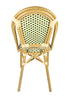 Toulouse Beige and Green French Bistro Set Includes 40" Table and 4 Chairs FBK-BG-W4-AX