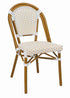 Scratch and Dent White and Beige French Bistro Patio Dining Chair