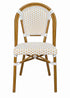 Toulouse White and Beige French Bistro Patio Dining Chair CBPWB-AX-T