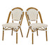 Scratch and Dent White and Beige French Bistro Patio Dining Chair