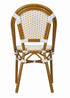 Toulouse White and Beige French Bistro Patio Dining Chair CBPWB-AX-T