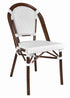 Toulouse White on White Dark Frame French Bistro Patio Dining Chair CBPWD-AX-T