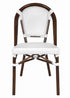 Toulouse White on White Dark Frame French Bistro Patio Dining Chair CBPWD-AX-T