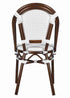 Toulouse White on White Dark Frame French Bistro Patio Dining Chair CBPWD-AX-T